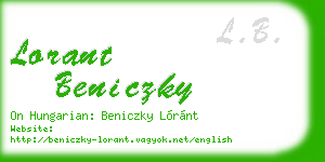 lorant beniczky business card
